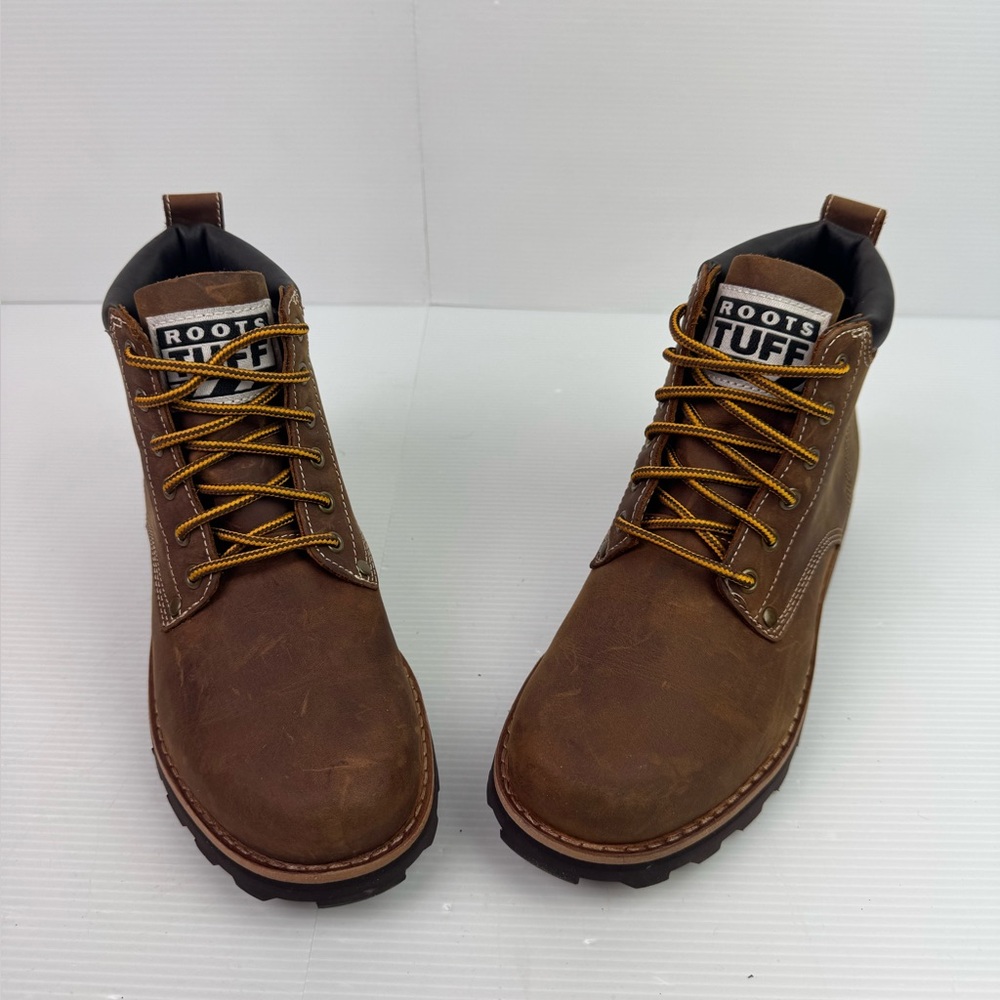 Roots Tuff Boots Waxed Nubuck Brown Distressed Leather Women’s US 7 Lace Up
